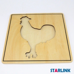Montessori Materials Educational Tools Animal Rooster Puzzle Preschool Early Montessori Toys for Toddlers