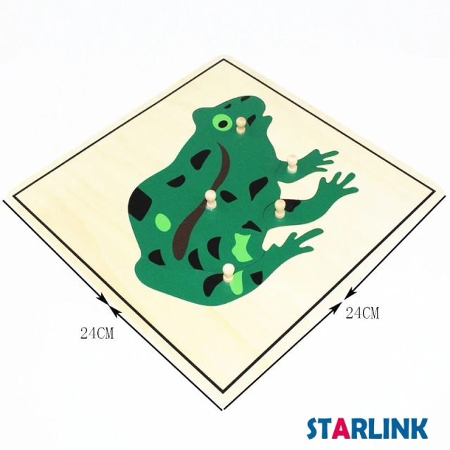 Montessori Materials Educational Tools Animal Frog Puzzle Preschool Early Montessori Toys for Toddlers
