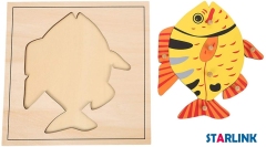 Montessori Materials Educational Tools Animal Fish Puzzle Preschool Early Montessori Toys for Toddlers