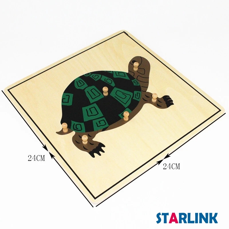 Montessori Materials Educational Tools Animal Turtle Puzzle Preschool Early Montessori Toys for Toddlers
