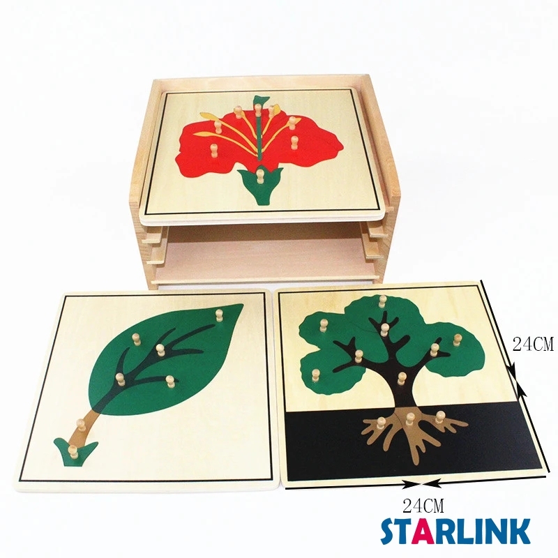 Baby Educational Montessori Material Wooden Jigsaw Puzzle Flower Puzzle Kids Toy Play Fun