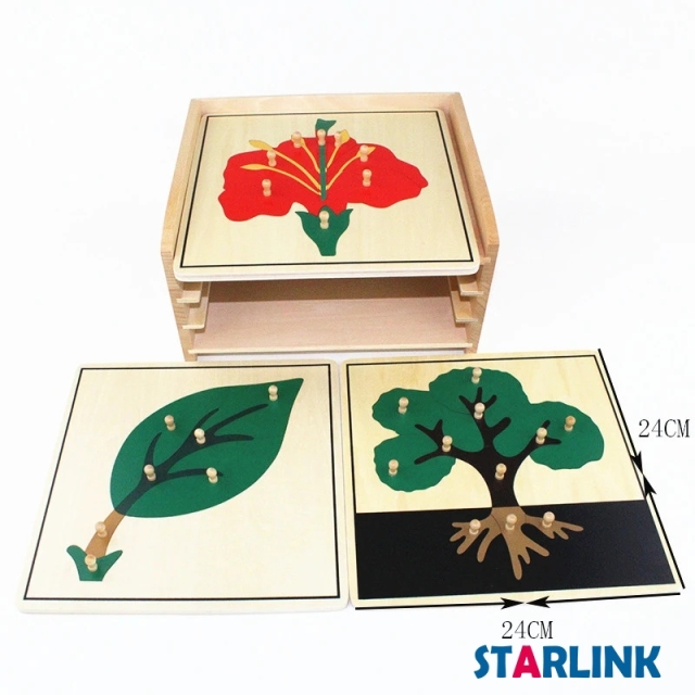 Baby Educational Montessori Material Wooden Jigsaw Puzzle Flower Puzzle Kids Toy Play Fun