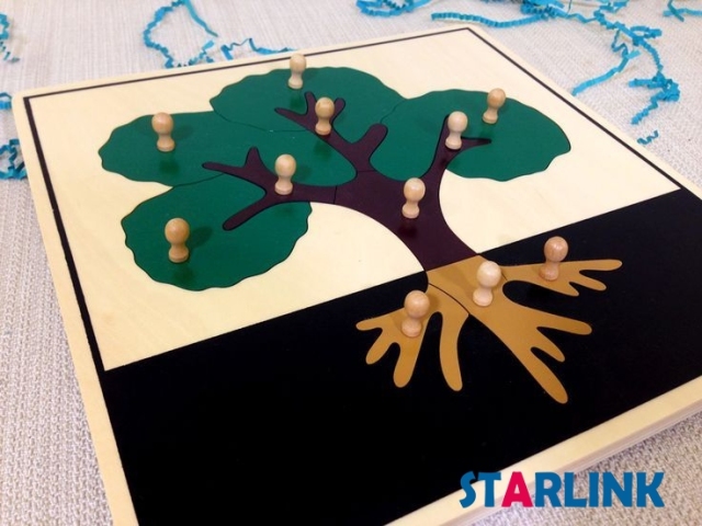 Baby Educational Montessori Wooden Jigsaw Puzzle Tree Puzzle Kids Toy Play Fun
