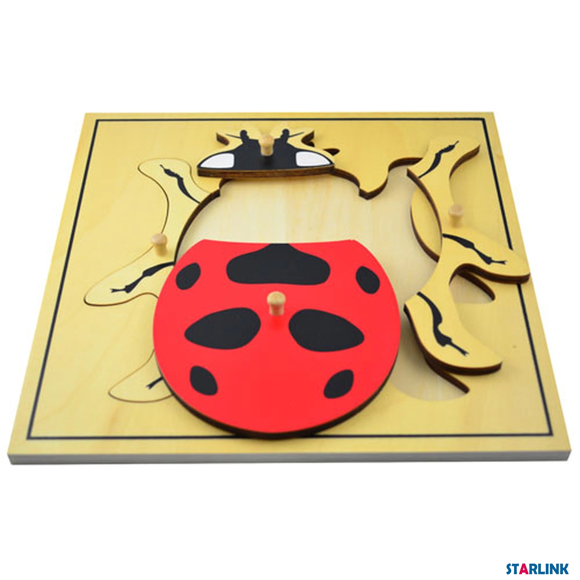 Montessori Materials Educational Tools Insect Ladybug Puzzle Preschool Early Montessori Toys for Toddlers