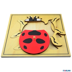 Montessori Materials Educational Tools Insect Ladybug Puzzle Preschool Early Montessori Toys for Toddlers