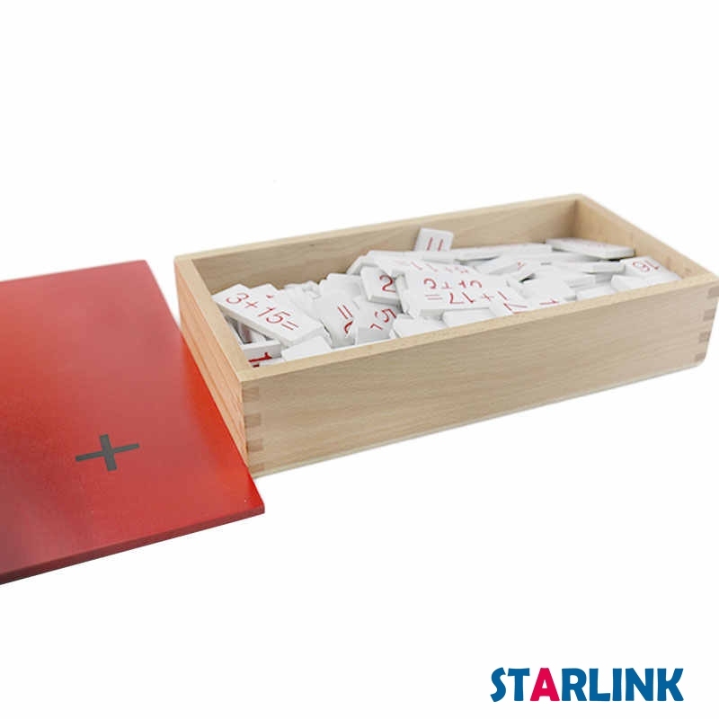 Montessori material Educational toy Addition Equations and Sums Box (wooden card)