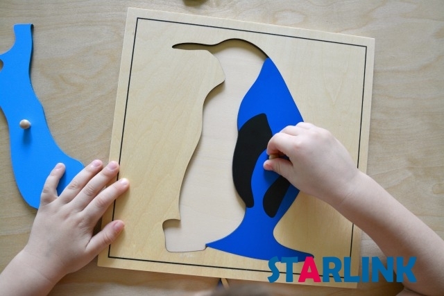 Montessori Materials Educational Tools Animal Pnguin Puzzle Preschool Early Montessori Toys for Toddlers