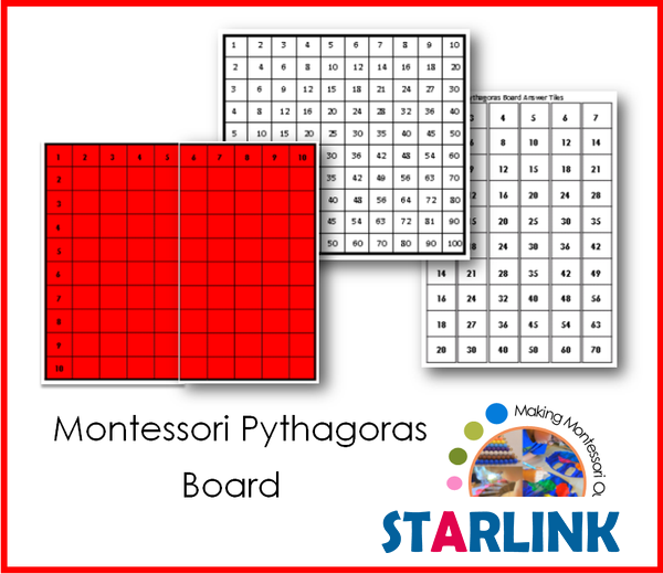 Pythagoras Board Beech Numbers Mathematics Material Educational Wooden Kids Baby Montessori