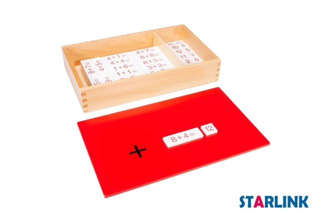 Montessori material Educational toy Addition Equations and Sums Box (wooden card)