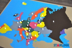 Wooden Europe Map Panel Floor Puzzle Montessori Cultural Science Teaching Tools Kindergarten Early Learning