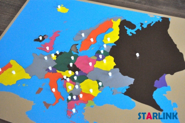 Wooden Europe Map Panel Floor Puzzle Montessori Cultural Science Teaching Tools Kindergarten Early Learning
