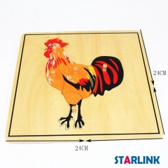 Montessori Materials Educational Tools Animal Rooster Puzzle Preschool Early Montessori Toys for Toddlers