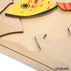 Montessori Materials Educational Tools Animal Fish Puzzle Preschool Early Montessori Toys for Toddlers