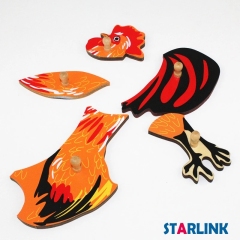 Montessori Materials Educational Tools Animal Rooster Puzzle Preschool Early Montessori Toys for Toddlers