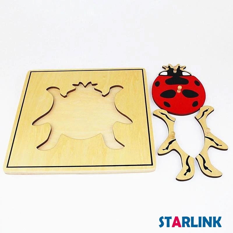 Montessori Materials Educational Tools Insect Ladybug Puzzle Preschool Early Montessori Toys for Toddlers