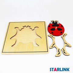 Montessori Materials Educational Tools Insect Ladybug Puzzle Preschool Early Montessori Toys for Toddlers