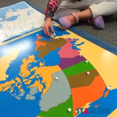 Wooden Canada Map Panel Floor Puzzle Montessori Cultural Science Teaching Tools Kindergarten Early Learning