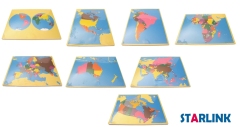 Wooden North America Map Panel Floor Puzzle Montessori Cultural Science Teaching Tools Kindergarten Early Learning