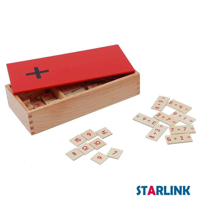 Montessori material Educational toy Addition Equations and Sums Box (wooden card)