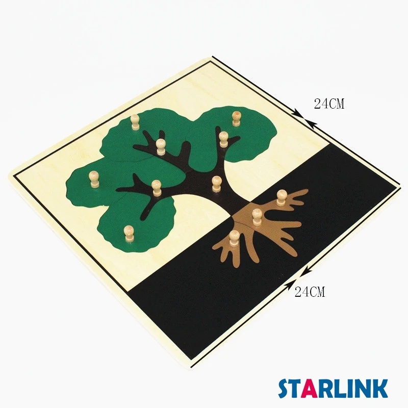Baby Educational Montessori Wooden Jigsaw Puzzle Tree Puzzle Kids Toy Play Fun