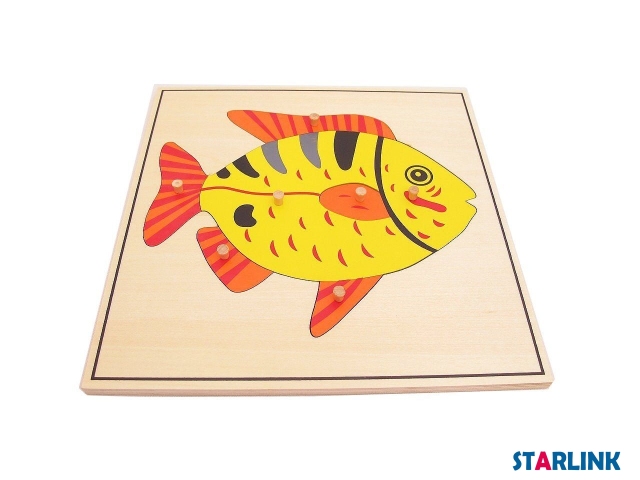 Montessori Materials Educational Tools Animal Fish Puzzle Preschool Early Montessori Toys for Toddlers