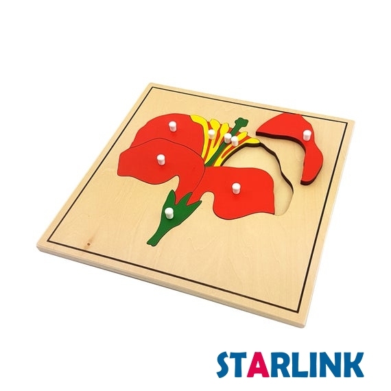 Baby Educational Montessori Material Wooden Jigsaw Puzzle Flower Puzzle Kids Toy Play Fun