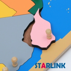Wooden Africa Map Panel Floor Puzzle Montessori Cultural Science Teaching Tools Kindergarten Early Learning