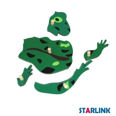 Montessori Materials Educational Tools Animal Frog Puzzle Preschool Early Montessori Toys for Toddlers