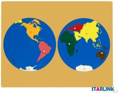 Wooden World Map Panel Floor Puzzle Montessori Cultural Science Teaching Tools Kindergarten Early Learning