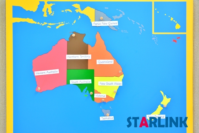 Wooden Australia Map Panel Floor Puzzle Montessori Cultural Science Teaching Tools Kindergarten Early Learning