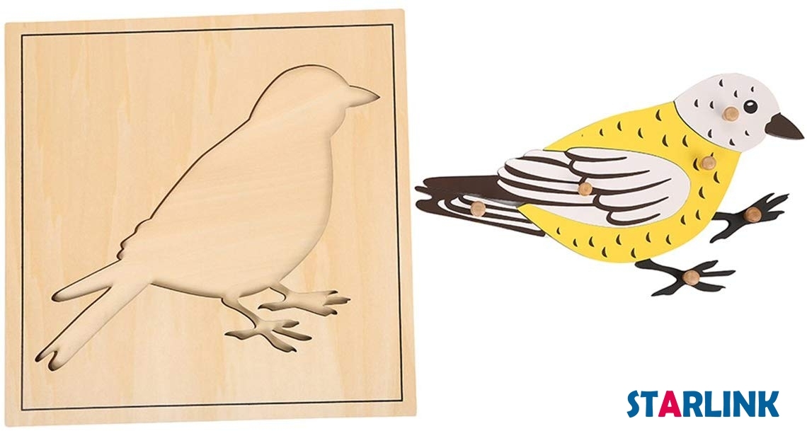Montessori Materials Educational Tools Animal Bird Puzzle Preschool Early Montessori Toys for Toddlers