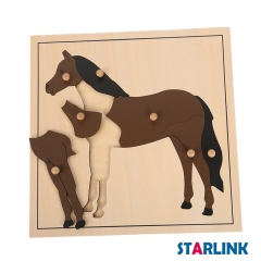 Montessori Materials Educational Tools Animal Horse Puzzle Preschool Early Montessori Toys for Toddlers
