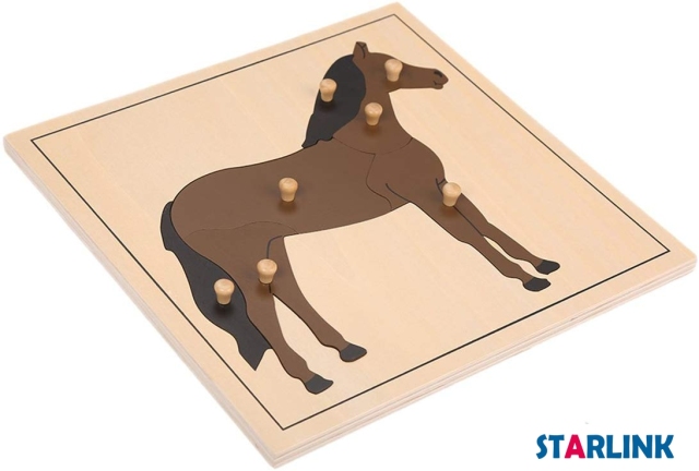 Montessori Materials Educational Tools Animal Horse Puzzle Preschool Early Montessori Toys for Toddlers