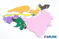 Wooden South America Map Panel Floor Puzzle Montessori Cultural Science Teaching Tools Kindergarten Early Learning
