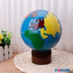 Montessori Science and Cultural Geography Materials Continental Globe and Sandpaper Globe Early Education Teaching aids Wooden Toys
