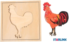 Montessori Materials Educational Tools Animal Rooster Puzzle Preschool Early Montessori Toys for Toddlers