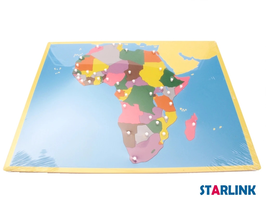 Wooden Africa Map Panel Floor Puzzle Montessori Cultural Science Teaching Tools Kindergarten Early Learning