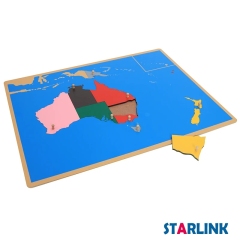 Wooden Australia Map Panel Floor Puzzle Montessori Cultural Science Teaching Tools Kindergarten Early Learning