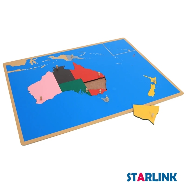 Wooden Australia Map Panel Floor Puzzle Montessori Cultural Science Teaching Tools Kindergarten Early Learning