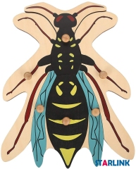 Montessori Materials Educational Tools Insect Wasp Puzzle Preschool Early Montessori Toys for Toddlers