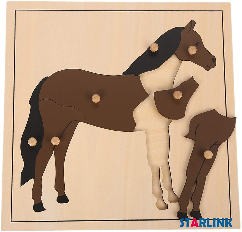 Montessori Materials Educational Tools Animal Horse Puzzle Preschool Early Montessori Toys for Toddlers