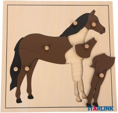 Montessori Materials Educational Tools Animal Horse Puzzle Preschool Early Montessori Toys for Toddlers