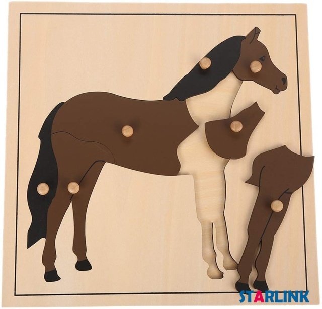 Montessori Materials Educational Tools Animal Horse Puzzle Preschool Early Montessori Toys for Toddlers