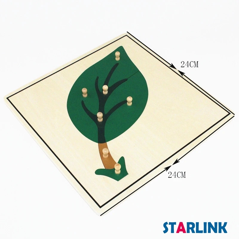 Baby Educational Montessori Material Wooden Jigsaw Puzzle Leaf Puzzle Kids Toy Play Fun