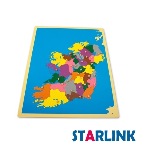 Wooden Ireland Map Panel Floor Puzzle Montessori Cultural Science Teaching Tools Kindergarten Early Learning
