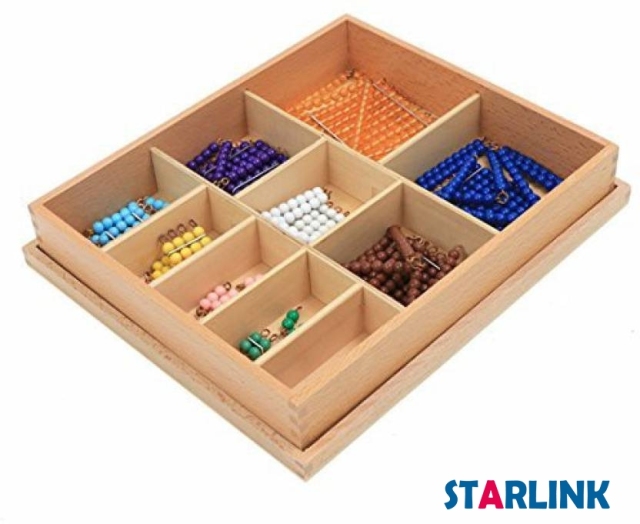 Beechwood Montessori Math Games Educational Toys For Kids Short Bead Chain With Box