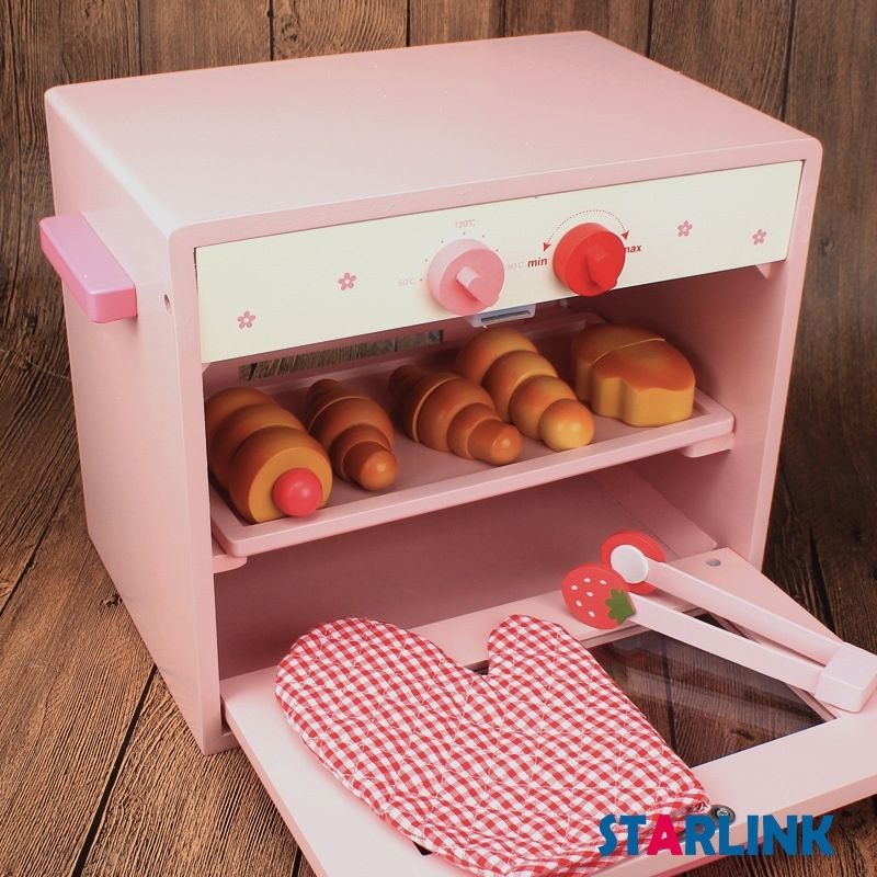 Early Educational Development Toys Kids Play Kitchen Set Wooden Pretend Oven Toy