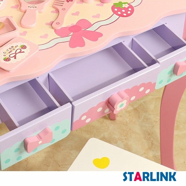 Children's Simulation Wooden Dresser Dressing Table Play House Girl Toy Wooden Children's Dressing Table Toy