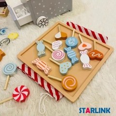 Selling trolley candy wooden baby popcorn toy kitchenware