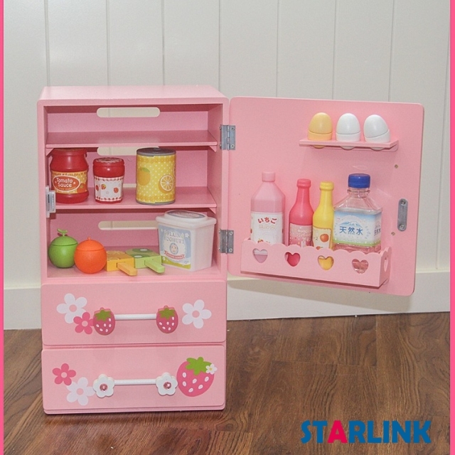 Wooden Role Play Toys Modern Fridge For Kids